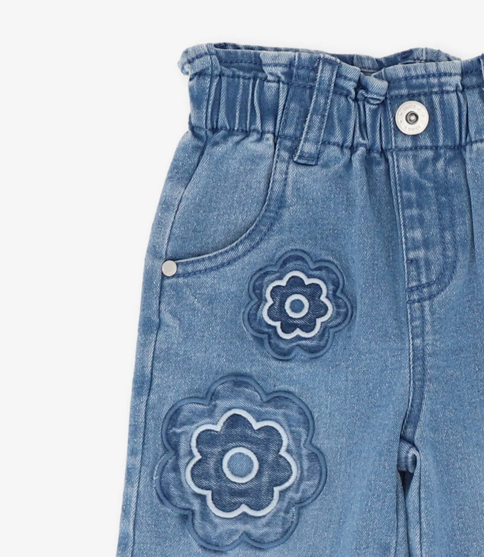 Jeans bebé niña con flores - Image 4